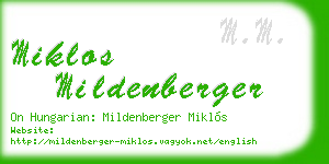 miklos mildenberger business card