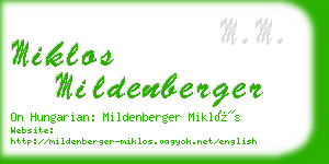 miklos mildenberger business card